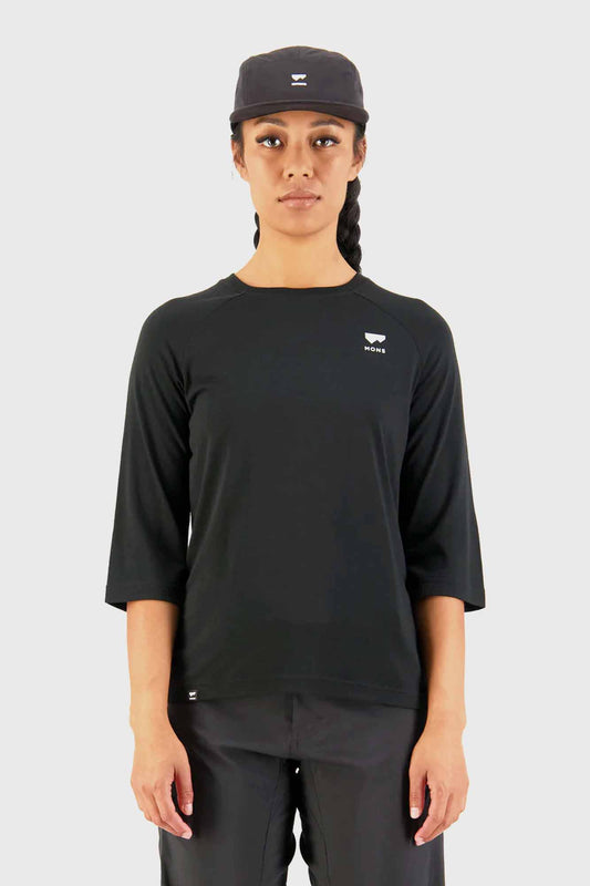 Mons Royale Womens Tarn Merino Shift Raglan 3/4 - Black