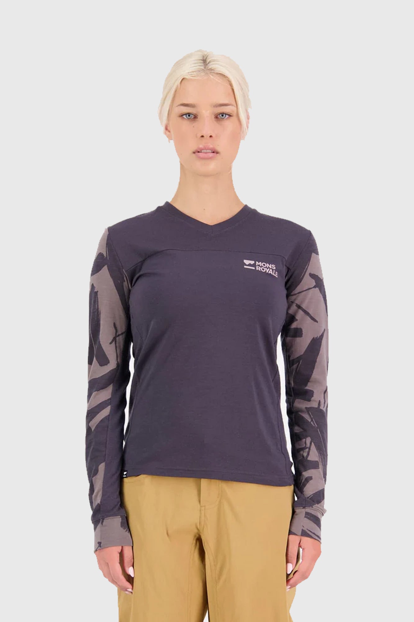 Mons Royale Womens Redwood Enduro VLS Jersey - Shale/Fragments