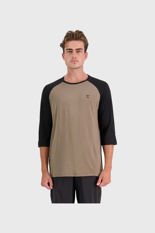 Mons Royale Tarn Merino Shift Raglan 3/4 - Walnut/Black